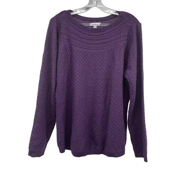 Croft & Barrow Womens Knit Pullover Sweater Long SLeeve Purple Size XXL - Picture 1 of 9